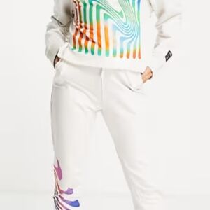 Nike White Joggers with Colorful Accents